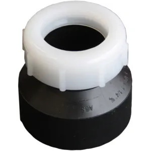 Commodity  1-1/2-inch x 1-1/4-inch P-Trap ABS Adapter, Black Finish