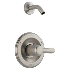 Delta T14238-SSLHD Delta Lahara Monitor 14 Series Pressure-Balanced Single-Handle Shower Faucet, Lever Handle, ADA, Less Showerhead, Stainless - T14238-SSLHD
