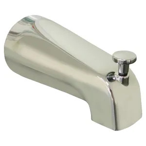 Jones Stephens D01004 Jones Stephens Wall Mounted Chrome Tub Spout with Pull-Up Diverter, 5-3/8