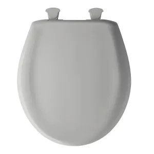 Bemis 200SLOWT-162 Bemis 200SLOWT-162 Easy Close Round Plastic Toilet Seat - Silver