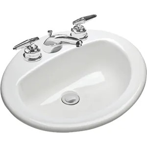 Mansfield 237-1-WHT Mansfield MS Oval Drop In Lavatory, 1 Hole, White - 237-1-WHT