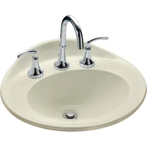 Mansfield 259-8-BISC Mansfield Essence Drop In Lavatory, 3-Hole, 8in Center, Biscuit - 259-8-BISC 