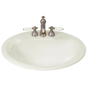 Mansfield 259-8-BONE Mansfield Essence Drop In Lavatory, 3-Hole, 8in Center, Bone - 259-8-BONE 