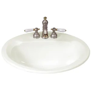 Mansfield 267-4-BONE Mansfield Maverick II Drop-In Lavatory, 20in x 17in, Oval, 4in Center, Bone - 267-4-BONE