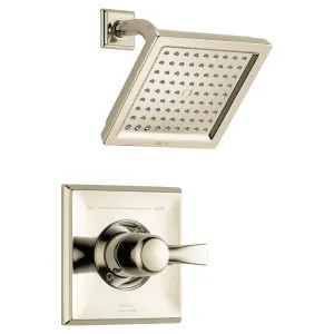 Delta T14251-PN Delta Dryden Monitor 14 Series Single-Handle Shower Faucet with Single-Setting Rain Showerhead, 2.5 GPM, Lever Handle, Polished Nickel - T14251-PN