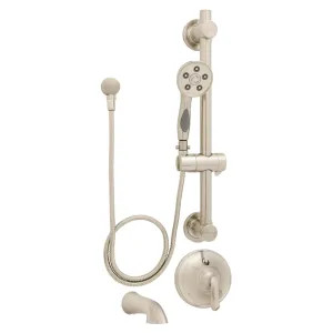 Speakman SM-7490-ADA-PBN Speakman Caspian Tub/Handheld Shower Faucet with Slide Bar, Pressure Balance Diverter Valve, 2.5 GPM, Single Lever Handle, Brushed Nickel - SM-7490-ADA-PBN