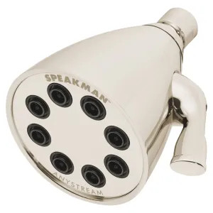 Speakman S-2251-PN Speakman Icon 3-Function Anystream Shower Head with 8 Plungers and 64 Sprays, Round, 2.5 GPM, Spray Adjusting Handle, Polished Nickel - S-2251-PN