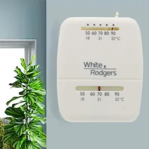 White-Rodgers 1C21-101 White-Rodgers Single Stage Cool Only Mechanical Thermostat, Snap-Action, Vertical, White - 1C21-101