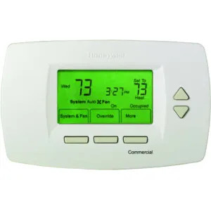 Honeywell TB7220U1012 Honeywell CommercialPRO 7000 7-Day Programmable Commercial Thermostat, 3 Heat/2 Cool Heat Pump, 2 Heat/2 Cool Conventional, Premier White - TB7220U1012/U