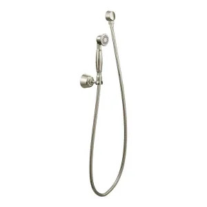 Moen 3861EPNL Moen 2in Single-Function Wall-Mount Hand Shower with Bracket and 69in Hose, Round, Eco-Performance, 1.75 GPM, Nickel - 3861EPN