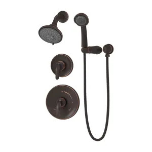 Symmons 5505-SBZ-TRM Symmons Elm Shower/Hand Shower Trim Only with 60in Flexible Metal Hose, Lever Handles, 2.0 GPM, Seasoned Bronze - 5505-SBZ-TRM