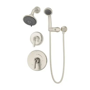 Symmons 5505-STN-TRM Symmons Elm Three-Function Shower Faucet with Hand Shower, Trim Only, Two Metal Lever Handles, 2 GPM, Satin Nickel - 5505-STN-TRM
