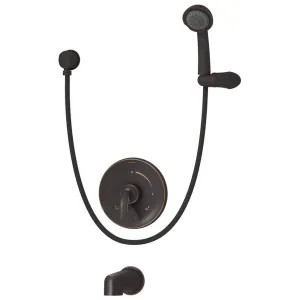 Symmons S-5504-SBZ-TRM Symmons Elm Tub and Hand Shower Trim, Wall-Mount, 3-Function 2 GPM, Seasoned Bronze - S-5504-SBZ-TRM