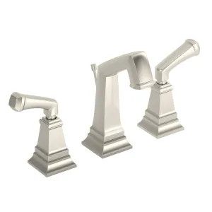 Symmons SLW-4212-STN-1.5 Symmons Oxford Two-Handle Widespread Lavatory Faucet with Pop-Up Drain Assembly, 1.5 GPM, Satin Nickel - SLW-4212-STN-1.5