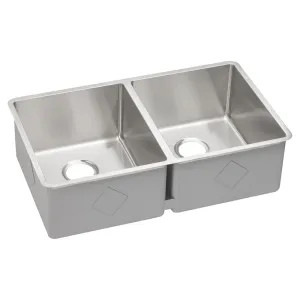 Elkay ECTRU31179 Elkay ECTRU31179 Crosstown Stainless Steel Equal Double Bowl Undermount Sink