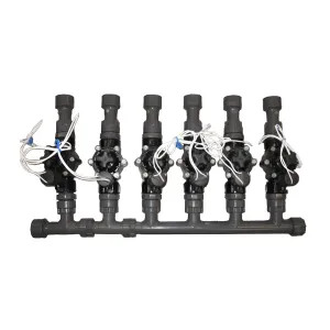 Commodity 6-Valve Sprinkler Manifold Setup with Flow Control - Weathermatic 1