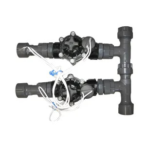 Commodity 2-Valve Sprinkler Manifold Setup with Flow Control - Weathermatic 1