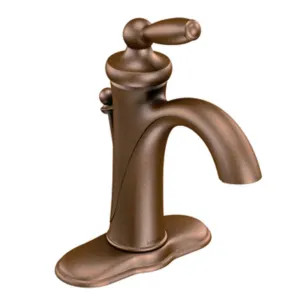 Moen 6600ORB Moen Brantford Single-Handle High Arc Oil-Rubbed Bronze Bathroom Faucet with Metal Pop-Up and Deckplate, 1.2 GPM, Lever Handle, Single-Hole - 6600ORB