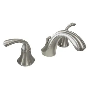 Kohler 10272-4-BN Kohler Forte Two-Handle Widespread Brushed Nickel Bathroom Faucet with Metal Pop-Up, 1.2 GPM, Sculpted Lever Handle, Three-Hole - K-10272-4-BN