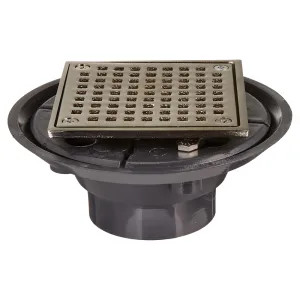 Jones Stephens D5094BN Jones Stephens 2 Inch x 3 Inch Brushed Nickel Shower Drain With Strainer - D5094BN