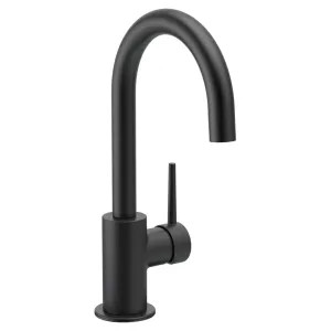 Delta 1959LF-BL Delta Trinsic One-Handle Single Hole Deck Mount Matte Black Bar/Prep Sink Faucet with Ceramic Disc Cartridge, 1.5 GPM, Lever Handle, ADA - 1959LF-BL