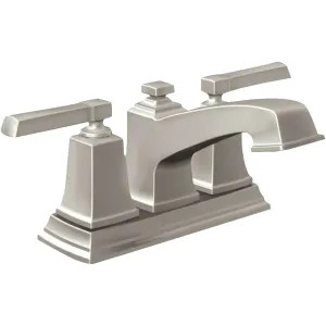 Moen 6010SRN Moen Boardwalk Two-Handle Spot Resist Brushed Nickel Centerset Bathroom Faucet with Pop-Up Drain, 1.2 GPM, ADA Lever Handle, Three-Hole, WaterSense - 6010SRN