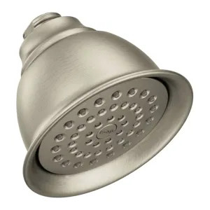 Moen CL6302BN Moen Single-Function Shower Head, LifeShine Finish, 2.5 GPM, Full-Spray, 4-3/8in Diameter Spray Head, Brushed Nickel - CL6302BN
