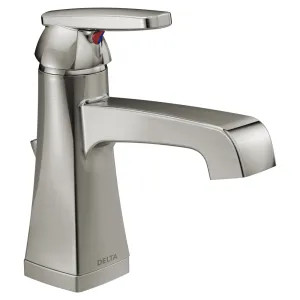 Delta 564-SSMPU-DST Delta Ashlyn Deck-Mount Stainless Lavatory Faucet with Red/Blue Indicators, Metal Pop-Up, 1.2 GPM, Single-Handle, DIAMOND Seal - 564-SSMPU-DST