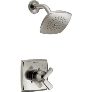 Delta T17264-SS Delta Ashlyn Monitor 17 Series Two-Handle Shower Faucet with Volume Control, Single-Setting Rain Showerhead, 1.75 GPM, Lever Handles, Stainless - T17264-SS