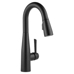 Delta 9913-BL-DST Delta Essa Single Handle Pull-Down Bar/Prep Faucet, Matte Black - 9913-BL-DST