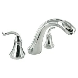 Kohler T10292-4-CP Kohler Forte Sculpted Polished Chrome Roman Tub Faucet Trim with Diverter Spout, 7-1/4in Spout Reach, Lever Handles - K-T10292-4-CP