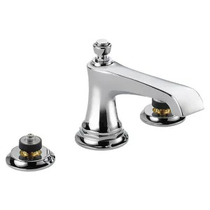 Brizo 65360LF-PCLHP Brizo Rook Two-Handle Widespread Polished Chrome Bathroom Faucet with Metal Pop-Up Drain, 1.5 GPM, Three-Hole, Less Handles - 65360LF-PCLHP