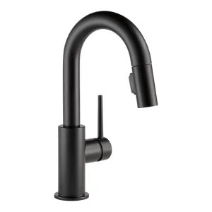 Delta 9959-BL-DST Delta Trinsic Two-Function Single-Handle Matte Black Pull-Down Bar/Prep Faucet, 1.8 GPM, Lever Handle, Diamond Seal Technology, ADA - 9959-BL-DST