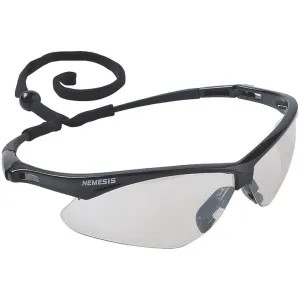 Jackson 3000354 Nemesis V30 Safety Glass, Clear Anti-Scratch Polycarbonate Lens, Black Nylon Frame