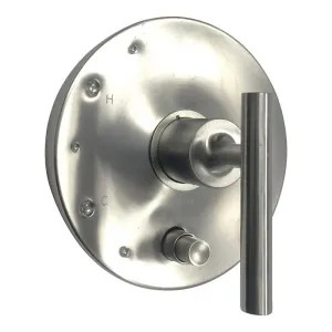 Kohler T14501-4-BN Kohler Purist Rite-Temp Valve Trim w/ Push-Button Diverter, Lever Handle, Brushed Nickel - K-T14501-4-BN