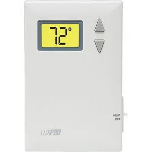 Lux PSD010B LuxPro Digital Non-Programmable Thermostat, Heat Only, 2 Wire, 24V, Battery Powered Only - PSD010B