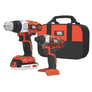 Black & Decker BDCD220IA-1 Black & Decker BDCD220IA-1 Cordless Combo Drill Kit, 20 V