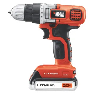 Black & Decker LDX120C Black & Decker LDX120C Cordless Drill/Driver, 20 V, Li-Ion, 3/8 in Keyless Chuck, 0 - 650 rpm