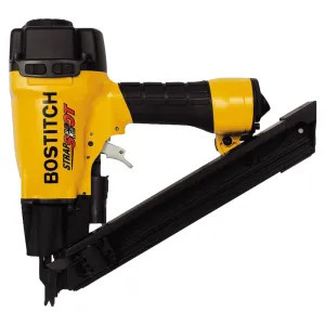 Bostitch MCN150 Bostitch Strapshot Metal Connector Nailer, 29 Nails, 1-1/2 in Paper Tape Full Round Collated Nail, 70 - 120 psi