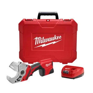 Milwaukee 2470-21 Milwaukee M12 Plastic Pipe Shear Kit with 12-Volt Lithium-Ion Battery for 2in Schedule 80 PVC - 2470-21
