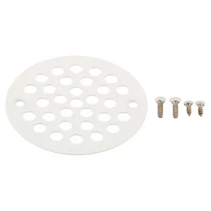 Jones Stephens C6089PW Jones Stephens Polar White 4-1/4-Inch Round Shower Strainer - C6089PW