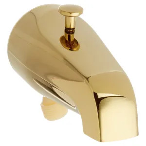 Jones Stephens D03011 Jones Stephens Wall Mounted Polished Brass Tub Spout with Pull-Up Diverter, Base Shower Connection - D03-011