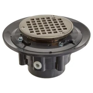 Jones Stephens D4991BN Jones Stephens 3 Inch x 4 Inch Brushed Nickel Shower Drain With Strainer - D4991BN