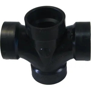 Commodity 1-1/2 Inch ABS Double Sanitary Tee, ABS Construction