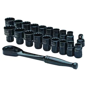 Crescent CX6PT20 Crescent X6 CX6PT20 Pass-Through Socket Set, 20 Pieces, 3/8