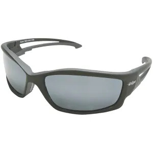 Edge Eyewear Edge Kazbek TSK21-G15-7 Polarized Safety Glasses, G-15 Silver Mirror Scratch Resistant Lens