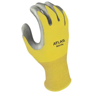 Showa Atlas 3704CL-08.RT Atlas 370 Protective Gloves, Size 8, Large, Nitrile, Clear, Nylon Lining