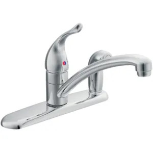 Moen 67434 Moen Chateau Single Handle Kitchen Faucet w/ Side Spray in Deck Plate, Chrome - 67434
