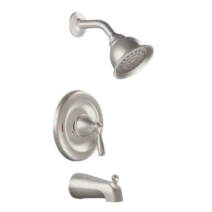 Moen 82910SRN Moen Banbury Posi-Temp Tub/Shower Faucet, 2.5 GPM, 1-Function, Single Lever Handle, Pressure Balance Valve, Spot Resist Brushed Nickel - 82910SRN