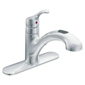 Moen CA87316C Moen Renzo Single-Handle Pull-Out Kitchen Faucet, Chrome - CA87316C
